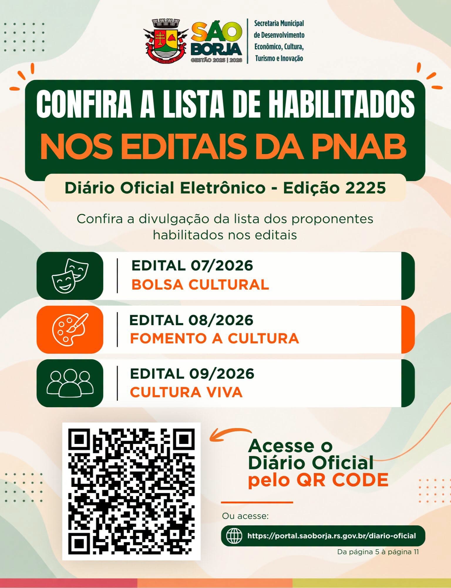 Confira a lista de habilitados nos editais da PNAB