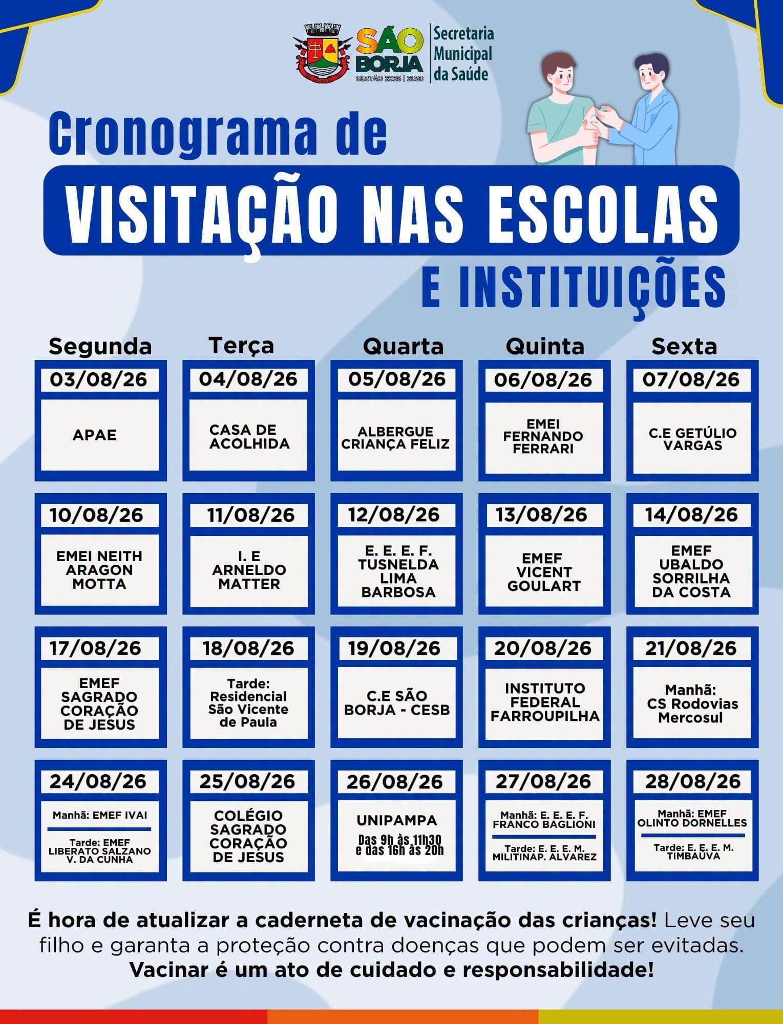 Cronograma de Agosto
